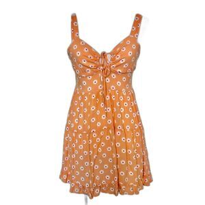 Cotton On Small Women's Peach Colored Daisy Print Mini-Dress Size Small